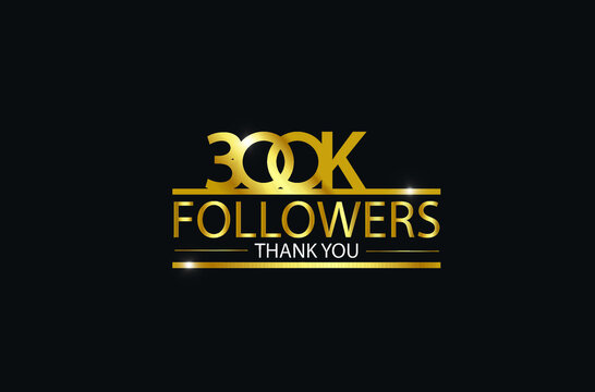 300K, 300.000 Followers Thank you celebration logotype. For Social Media, Instagram  - Vector