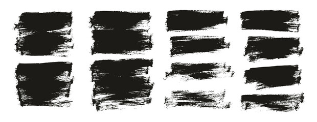 Flat Paint Brush Thin Half Background Mix High Detail Abstract Vector Background Set 