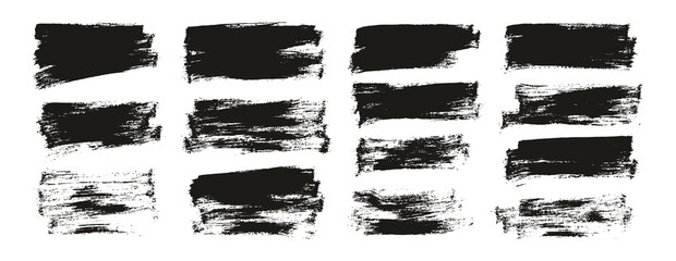 Flat Paint Brush Thin Half Background Mix High Detail Abstract Vector Background Set 