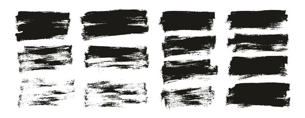 Flat Paint Brush Thin Half Background Mix High Detail Abstract Vector Background Set 