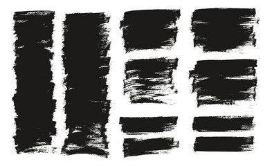 Flat Paint Brush Thin Half Background Mix High Detail Abstract Vector Background Set 