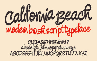 Hand drawn typeface set. Brush painted characters: lowercase and uppercase.Typography alphabet for your designs: logo, typeface, card, wedding invitation.Vector Illustration.