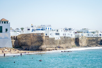 A tour of the old city of assilah in summer in sunny day