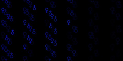 Light BLUE vector template with businesswoman signs.