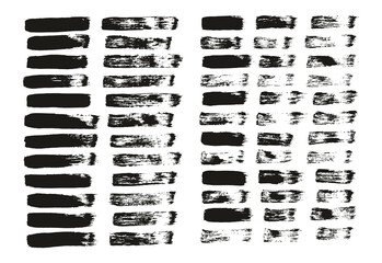 Flat Paint Brush Thin Straight Lines High Detail Abstract Vector Background Mix Set 