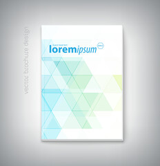 Vector brochure or booklet cover template with trendy geometric pattern. Flyer, poster, leaflet design.