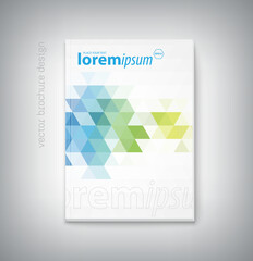 Vector brochure or booklet cover template with trendy geometric pattern. Flyer, poster, leaflet design.