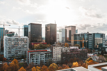 Cityscape Downtown Brussels With Business