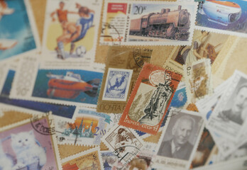 Fototapeta na wymiar Postage stamp collection