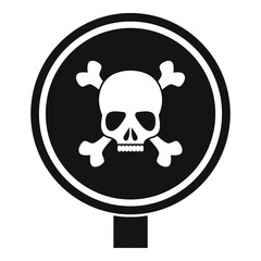 Round danger sing icon. Simple illustration of round danger sing vector icon for web design isolated on white background