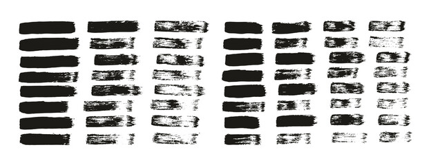 Flat Paint Brush Thin Straight Lines High Detail Abstract Vector Background Mix Set 