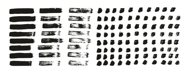 Flat Paint Brush Thin Straight Lines High Detail Abstract Vector Background Mix Set 