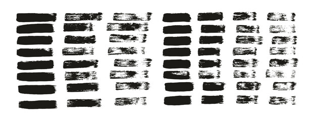 Flat Paint Brush Thin Straight Lines High Detail Abstract Vector Background Mix Set 