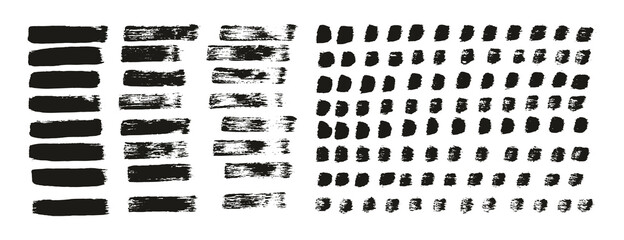 Flat Paint Brush Thin Straight Lines High Detail Abstract Vector Background Mix Set 
