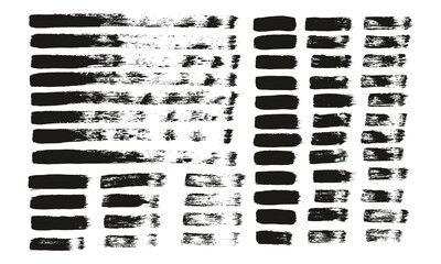 Flat Paint Brush Thin Straight Lines High Detail Abstract Vector Background Mix Set 