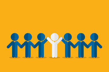 Teamwork icon, people together to success holding each team hands. Concept business teamwork vector illustration 