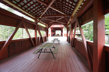 interior of East Paden covered bridge