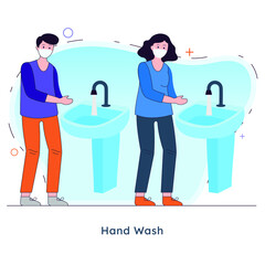 2019-nCoV covid-19 virus protection tips, Coronovirus alert, vector illustration in cartoon style of wash your hands to prevent corona virus