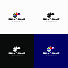 Colorful chameleon logo design template vector illustration. Lizard animal, Exotic animal, Chameleon logo template. Creative chameleon logo icon design. © alihriday
