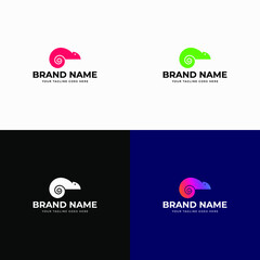 Chameleon logo design template vector illustration. Lizard animal, Exotic animal, Chameleon logo template. Creative chameleon logo icon design.