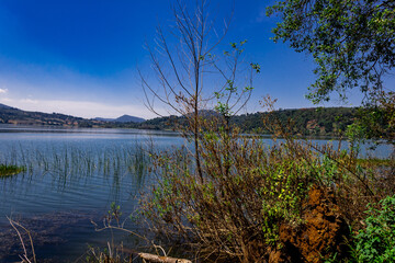 Beautiful landscape view of Zirahu&eacute;n lake, Michoac&aacute;n, Mexico