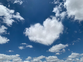 cloudy Sky with a cloud in the shape of heart