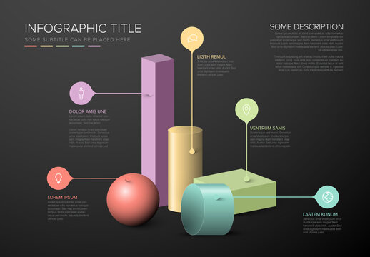 Multipurpose Infographic Layout with 3D Shapes