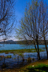 Beautiful landscape view of Zirahuén lake, Michoacán, Mexico