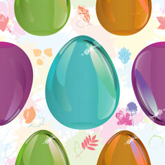 Seamless texture with colored eggs