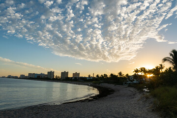 sunset over the river