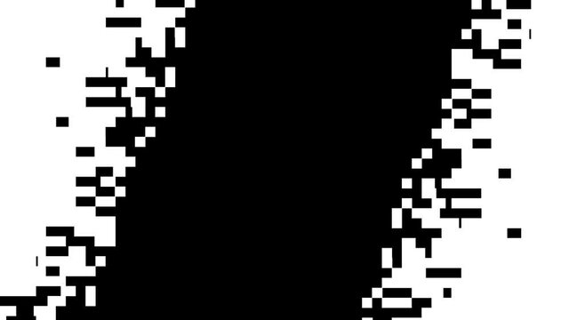 Transition Masks, Digital, Pixeleted, Squares Pattern. 16 Versions of Modern Luma Mattes or Alpha Channels. Transition Black and White Masks Templates in 4K for Editing Footages.