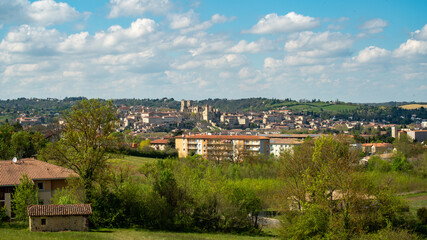 
Panorama of the city of Auch, view of the Ste Marie cathedral