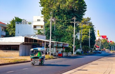 A beautiful view of buddhist temple at Nong Khai, Thailand.