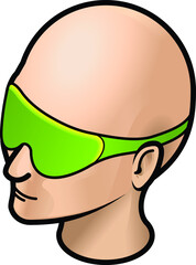 Beauty treatment: woman's head with a sleeping / eye gel mask.