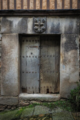 Old door in the historic town of  Mogarraz.