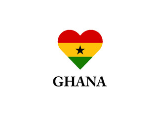 Ghana heart love symbol flag country African