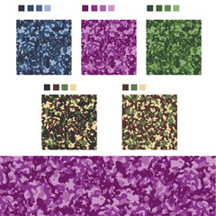seamless swatch camo pattern with global colors swatch