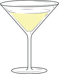 Cocktail with martini. Vector