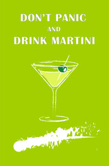 Cocktail with martini. Vector