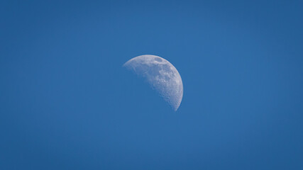 Half moon in the day sky of Spain