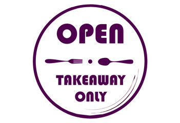 Takeaway is the way to enjoy a meal during coronavirus lockdown. Poster. Illustration. Vector. Restaurant concept.