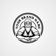 elderly people vector logo template design