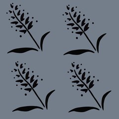 flower patterns: lavender flowers with leaves