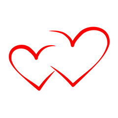 Vector heart shape isolated on a white background.