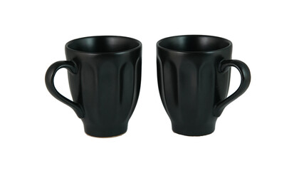black cups on white backdrop