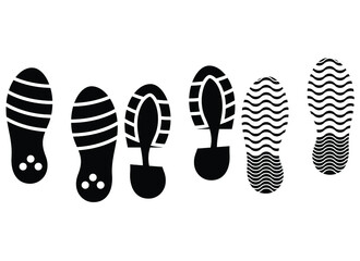 Shoe print & sandal print icon isolated on white background Vector illustration.
