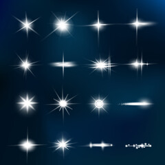 Lens flare, explosion, glitter, line, sun flash, spark and stars. Abstract special effect element design.