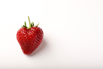 close up of strawberry on white background with clipping path