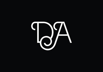 Initial Monogram Letter DA Logo Design Vector Template. DA Letter Logo Design
