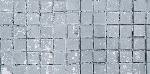 grey tile masonry, close-up texture, background
